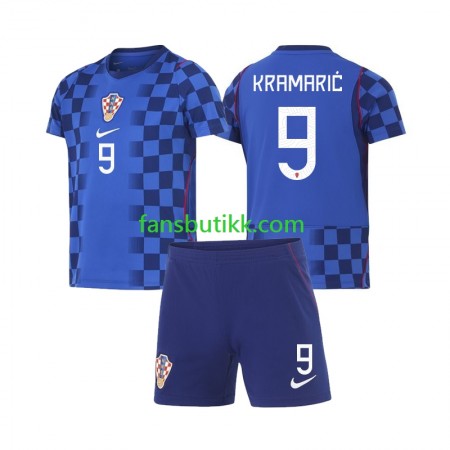 Fotballdrakt Kroatia Andrej Kramaric 9 World Cup Barn Bortetrøye 2026 Kortermet
